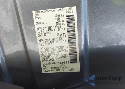 2021 Nissan Rogue S Intelligent Awd from USA, damaged, VIN 5N1AT3AB2MC738699